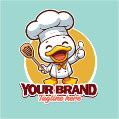 duck food character mascot vector