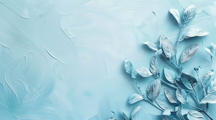 Abstract blue background with plants