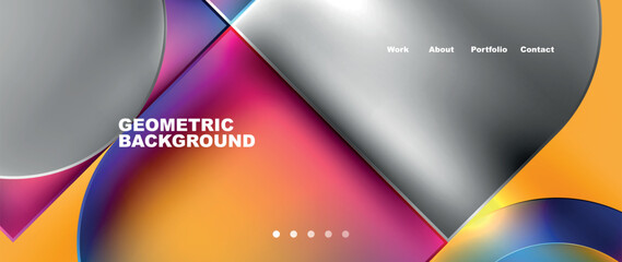 Circles and lines. Bright colorful geometry with glassmorphism effect. Vector Illustration For Wallpaper, Banner, Background, Card, Book Illustration, landing page