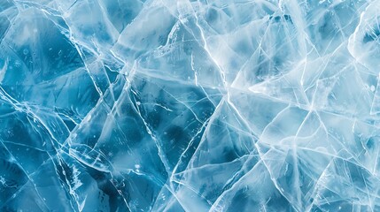ice texture cracks baikal abstract background winter ice transparent blue : Generative AI