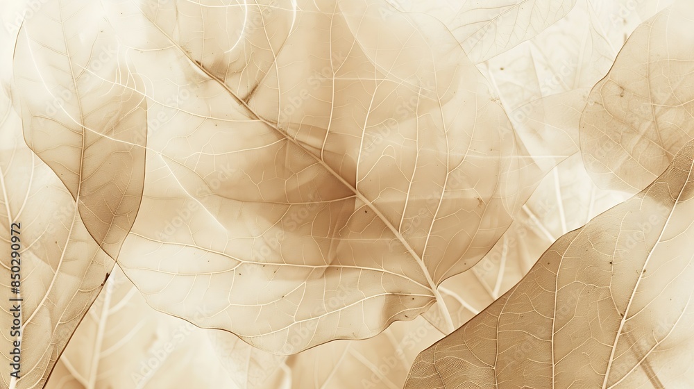 Aufkleber nature abstract of flower petals beige transparent leaves with natural texture as natural background