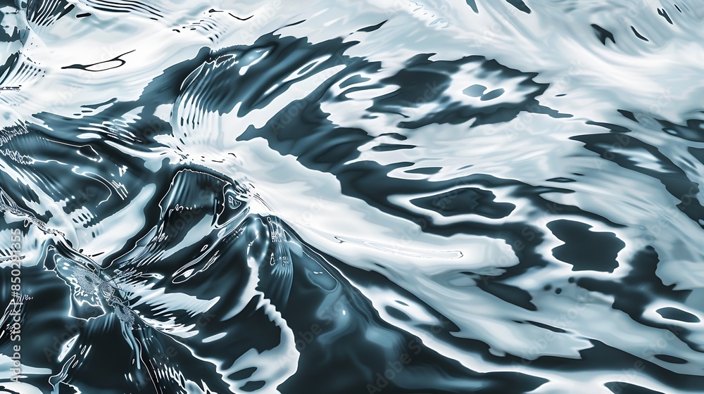 Aufkleber transparent dark blue clear water surface texture with ripples and splashes abstract summer banner b