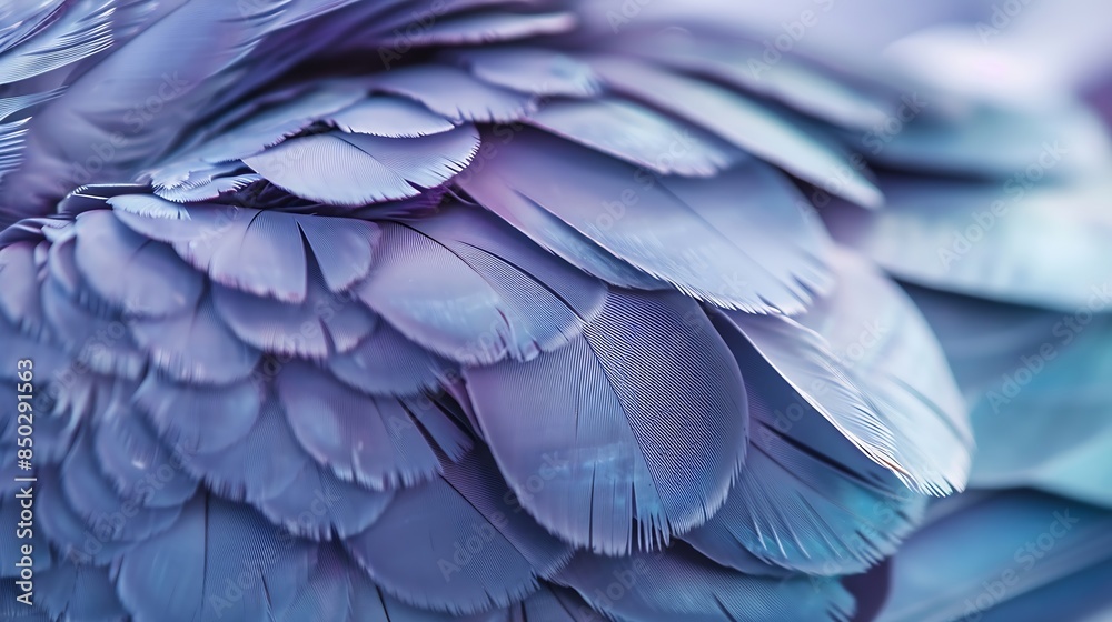 Poster blue feather pigeon macro photo texture or background : Generative AI