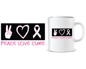 Breast Cancer awareness mug design vector, awareness mug, camcer mug, mug design vector