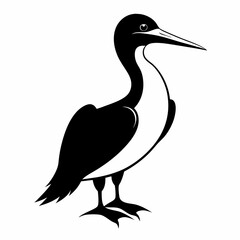 Gannet bird animal Silhouette Vector illustration svg