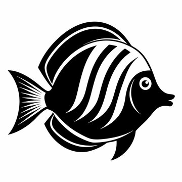 recommend clip art: Solid black outline Discus animal vector  illutration