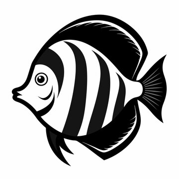 recommend clip art: Solid black outline Discus animal vector  illutration