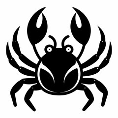 Solid black outline Fiddler Crab animal vector svg