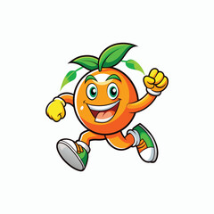 Running Orange Mascot Logo
