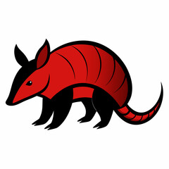 Solid black outline Giant Armadillo animal vector