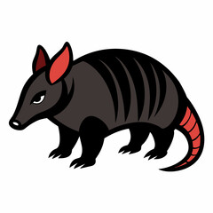 Solid black outline Giant Armadillo animal vector