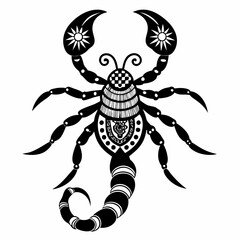 Vector coloring Scorpion for adults illustration. 