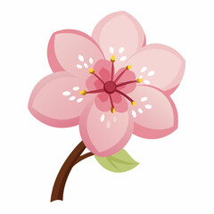 vector picture of cherry blossom in anime style