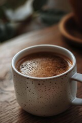 A Cup of Coffee on a Wooden Table