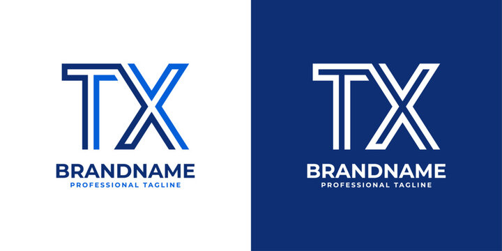 Letters TX Line Monogram Logo, suitable for business with TX or XT initials