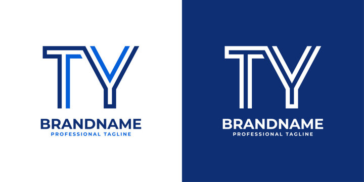 Letters TY Line Monogram Logo, suitable for business with TY or YT initials