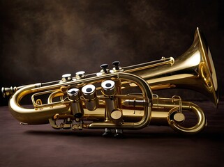 trumpet isolated on black