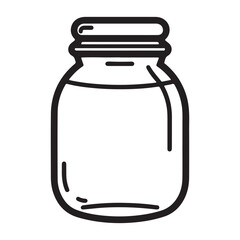 Simple flat jar icon, black vector illustration on white background