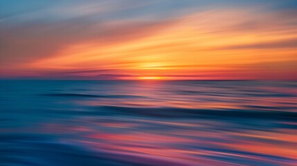sunset colors on ocean horizon motion blur : Generative AI