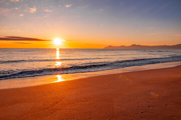sunset on the beach