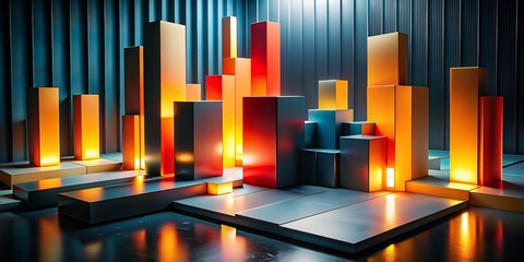 Colored 3D abstract background. Futuristic geometric background for your presentation.