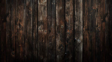 Obraz premium A full frame of dark brown wooden planks forming a texture that can be used as a rustic background