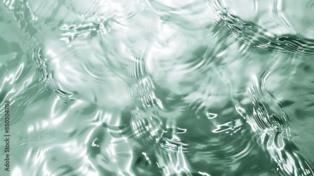 Aufkleber transparent dark green clear water surface texture with ripples and splashes abstract summer banner 