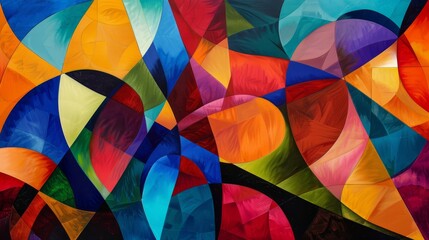 Hispanic Heritage shapes and colors in abstract symphony depiction background