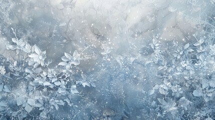 Fototapeta premium Magical winter morning with silver and blue fusion background