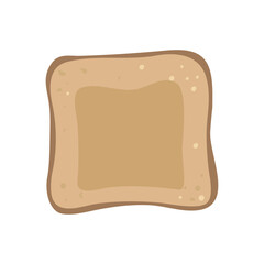 Sliced roasted toast bread isolated on white background. Piece of toasted bread. Close-up of toast. Top view. Doodle vector icon , for food design and logo.