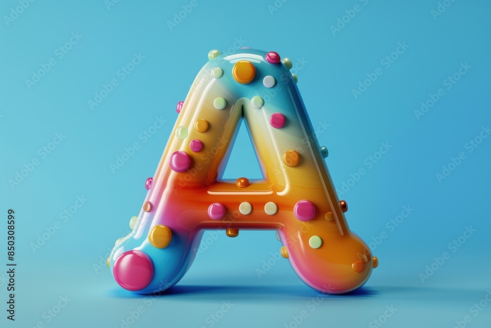 Fototapete a playful 3d icon of the letter a with a colorful and whimsical design suitable for educational apps