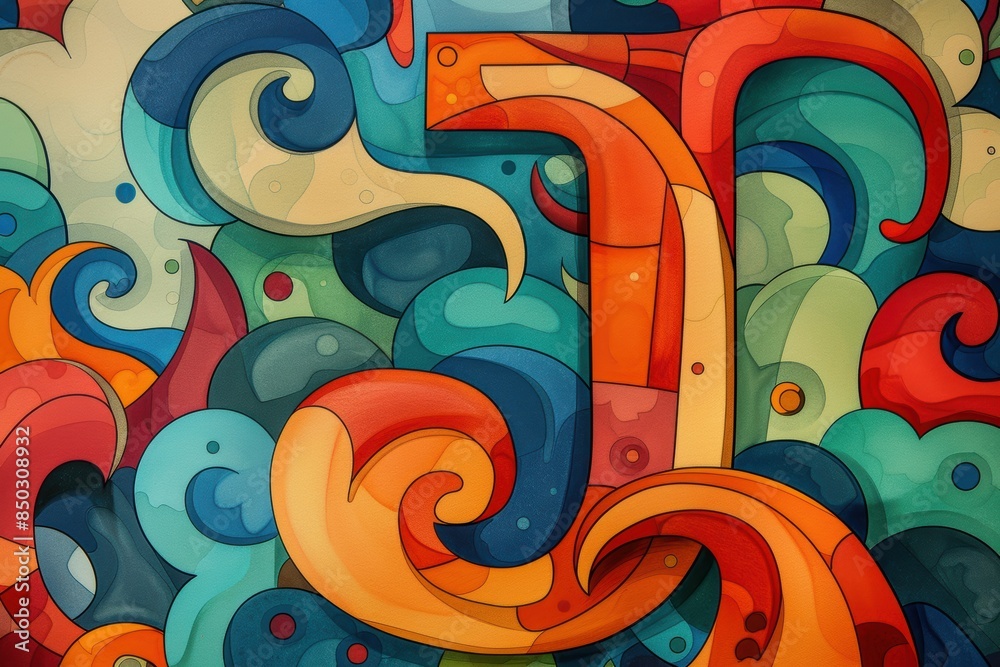 Fototapete a creative illustration highlighting the letter j in a fun and whimsical way surrounded by other alp