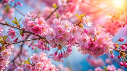 Naklejka premium beautiful cherry blossoms in spring garden.