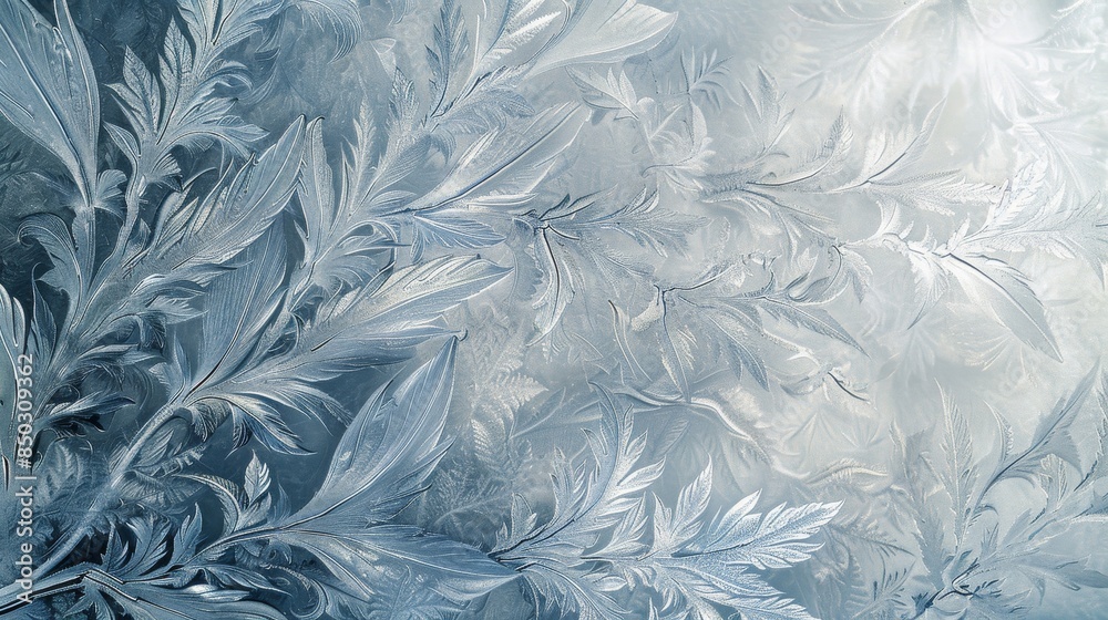 Wall mural frost patterns create abstract winter representation background