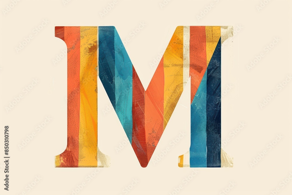 Fototapete a minimalist illustration of the letter m characterized by clean lines and simple shapes perfect for