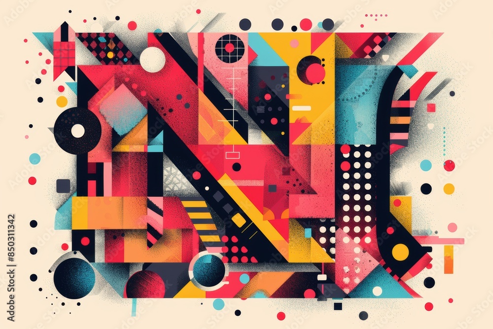 Fototapete an abstract illustration of the letter n with geometric shapes and patterns creating a dynamic and e