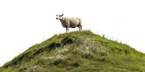 Obraz premium PNG Sheap on the hills grassland livestock outdoors.