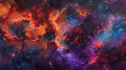 Obraz premium Sky ablaze with stars and galaxies in vibrant Day of the Dead colors background