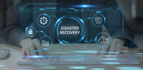Disaster recovery concept. Restoring critical systems and data, backup and restoration procedures,...