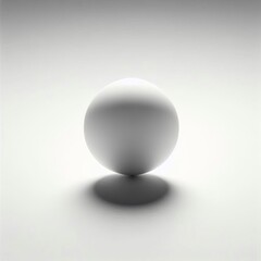 A smooth, silver 3D sphere reflects light and shadow, creating a glossy, almost pearl-like quality