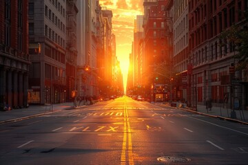 Obraz premium Urban Street Sunrise