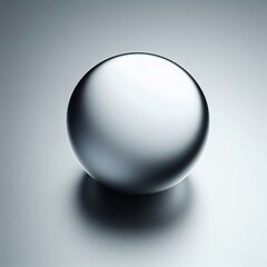 Obraz premium A smooth, silver 3D sphere reflects light and shadow, creating a glossy, almost pearl-like quality