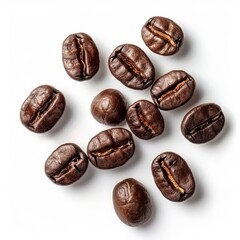 Obraz premium Pile of Coffee Beans on White Table