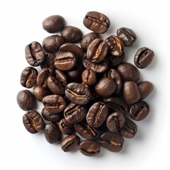 A Pile of Coffee Beans on a White Surface