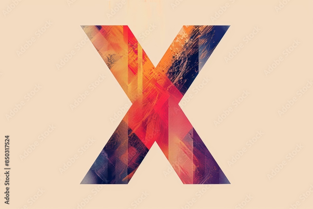 Fototapete a stylish and modern illustration of the letter x featuring sleek lines and a contemporary design id