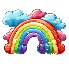A pride rainbow cloud clipart, Pride Day element, multicolor, isolated on white background