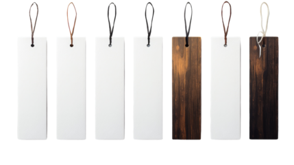 Seven Blank Tags With String Loops for Labeling