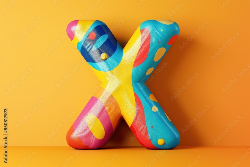 Fototapete a fun and quirky illustration of the letter x with a cartoonish style and cheerful colors great for 