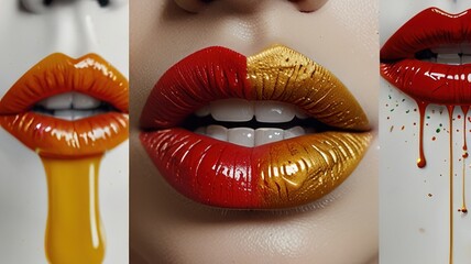 Lips With dark Lipsticks open mouth romantic photo of women 