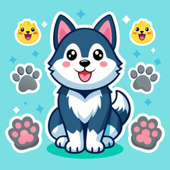 Fototapeta premium illustration of husky